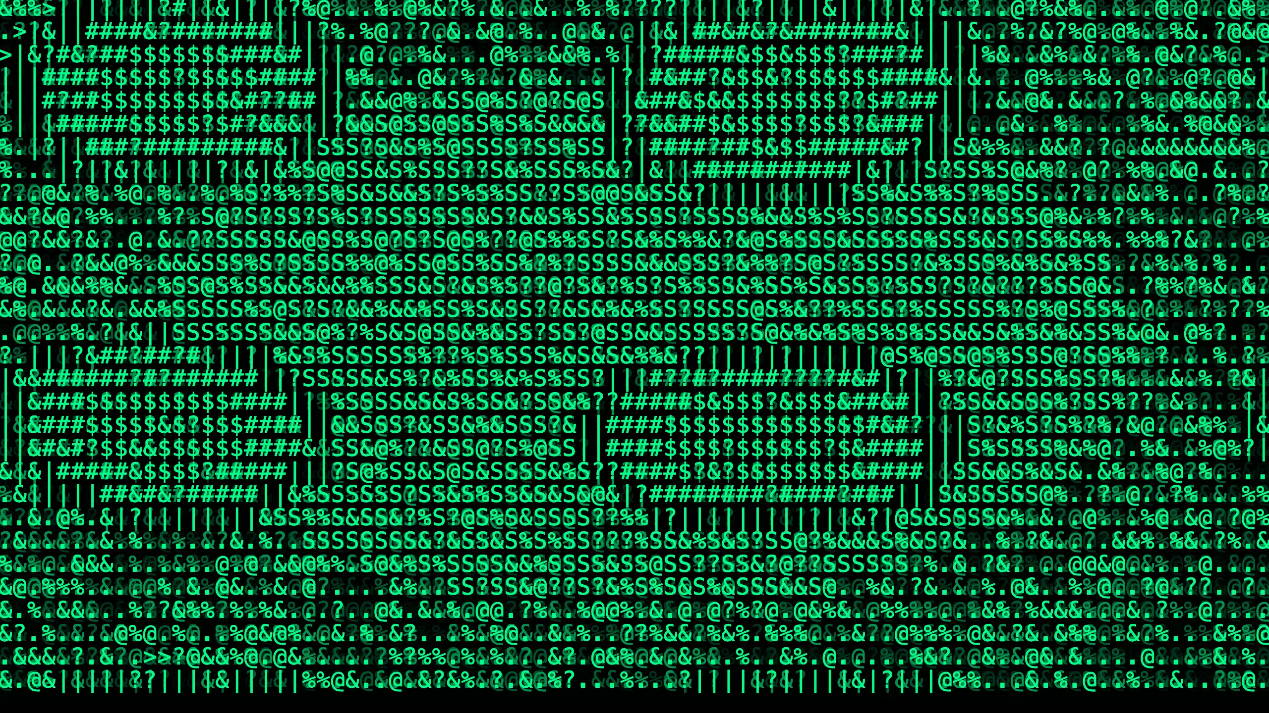 Minimal Zen look, an even lattice of at signs, percent signs, and plus signs