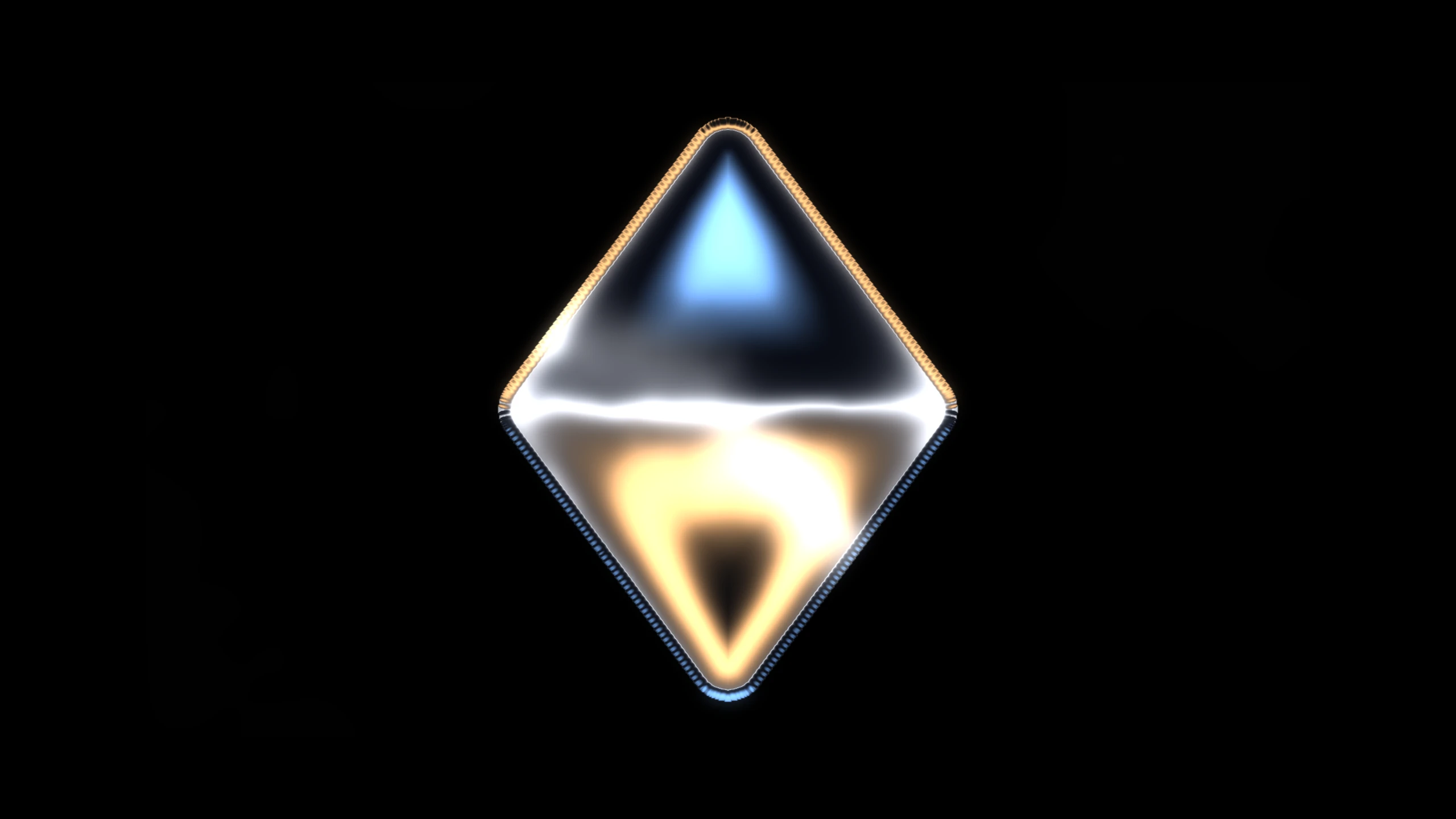 A Metal Chrome render of a diamond logo at export resolution
